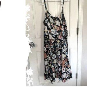 Torrid Black Floral Midi Dress